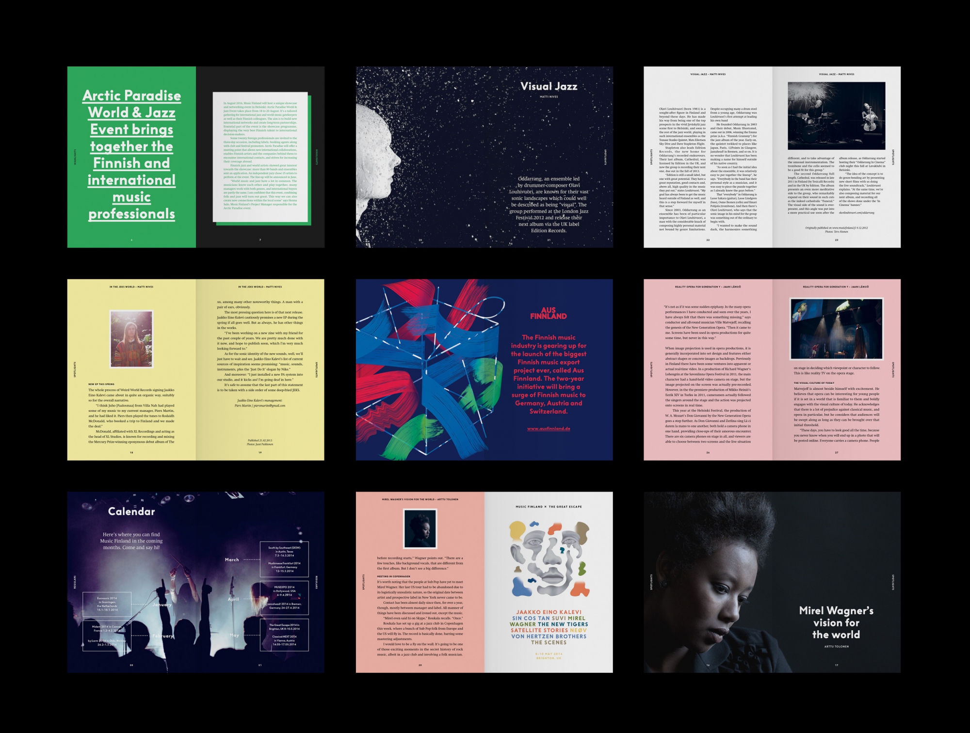 Music Finland Magazine - nice Magazine spread out of the issues 2 Music Finland Magazine - nice Magazine spread out of the issues 2