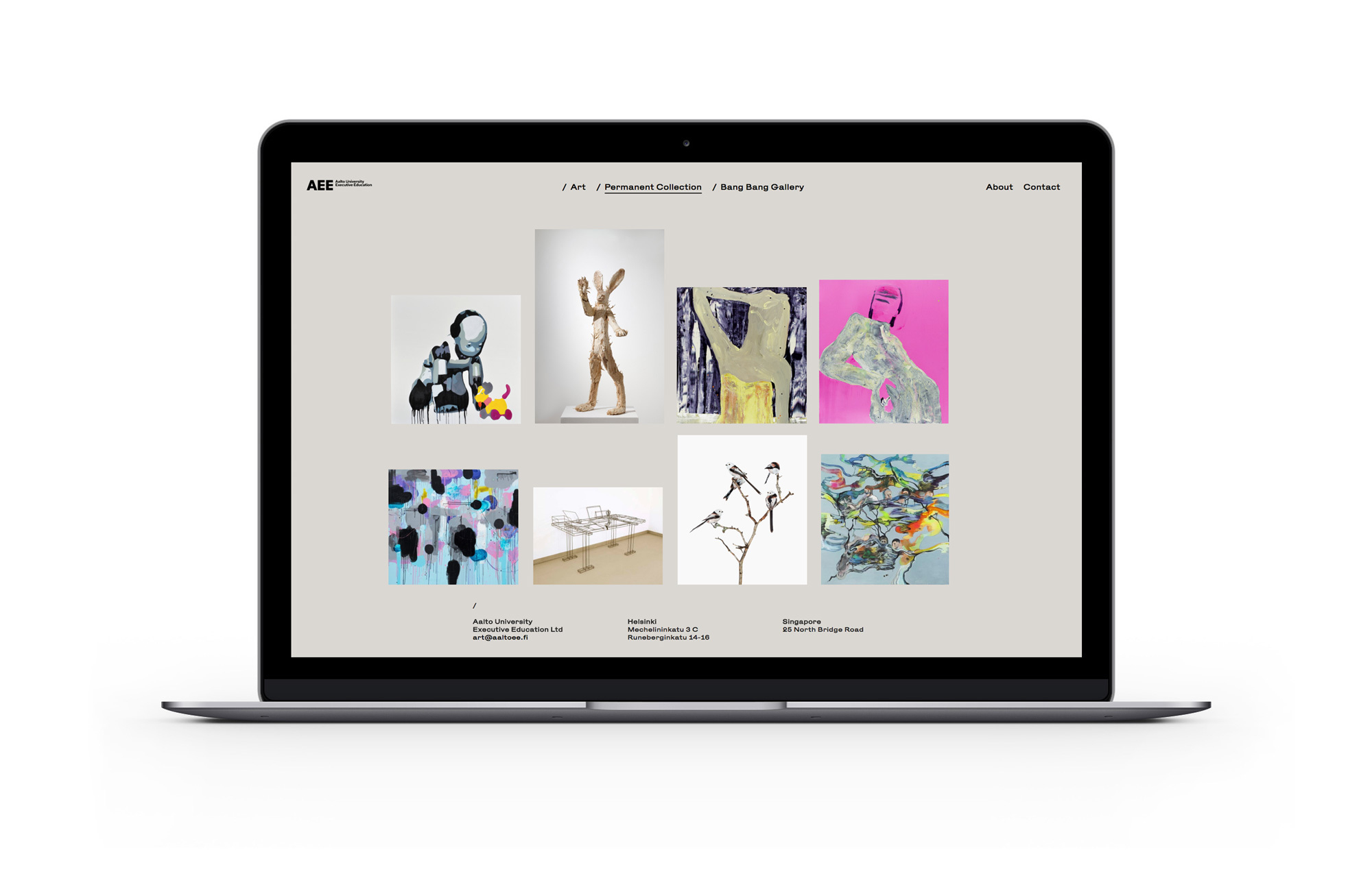 Agency Leroy Bang Bang Gallery - Website application on apple macbook pro Agency Leroy Bang Bang Gallery - Website application on apple macbook pro