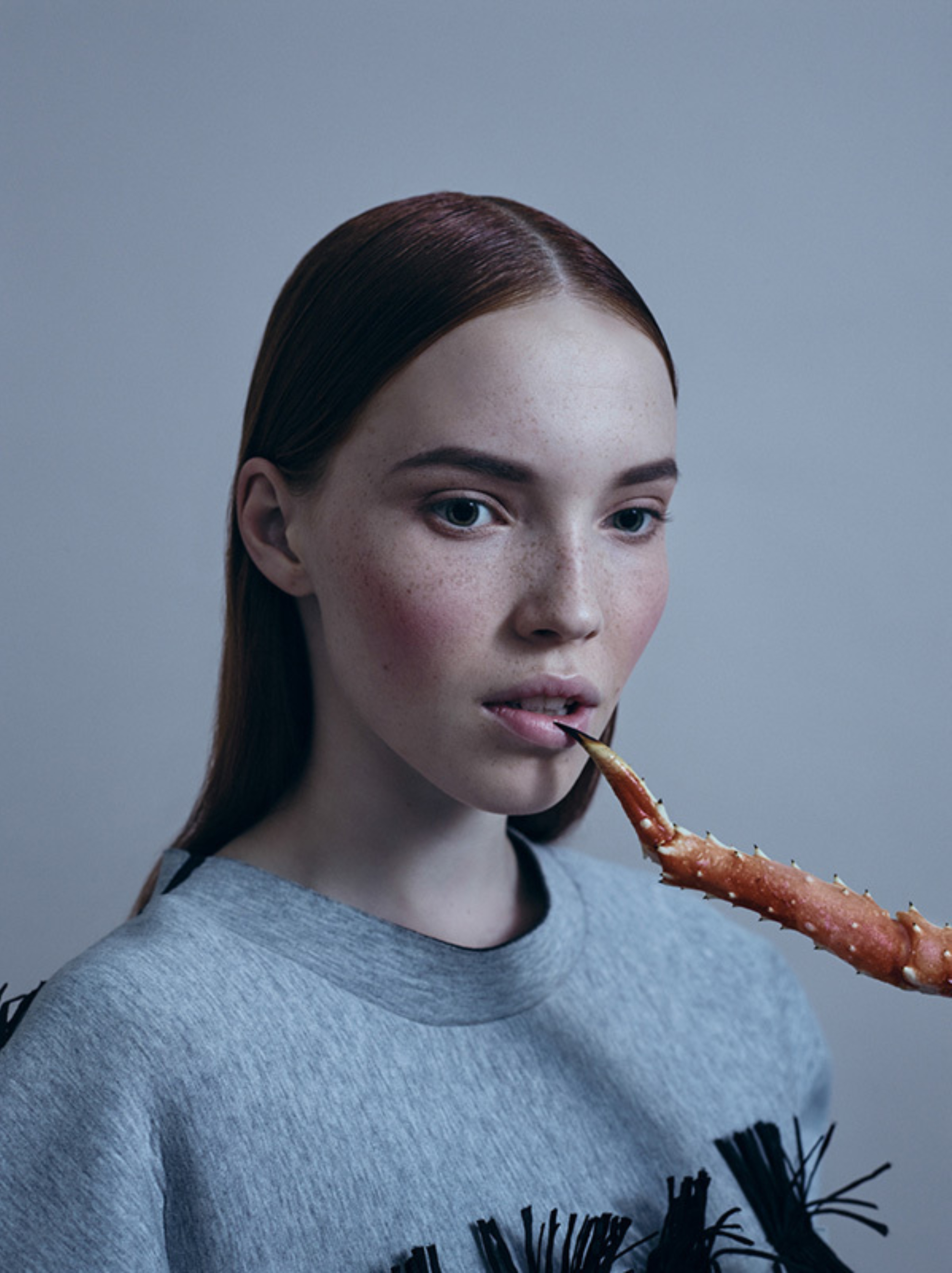 Agency Leroy Leon Magazine Issue 1 - Woman with crab on lip Agency Leroy Leon Magazine Issue 1 - Woman with crab on lip